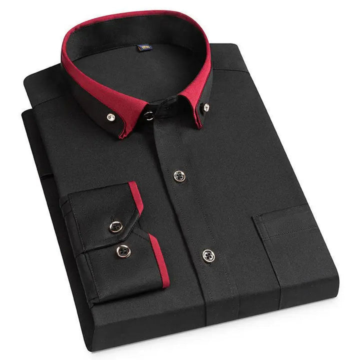 Elegante camicia da lavoro senza ferro con comoda vestibilità elasticizzata per comfort e stile