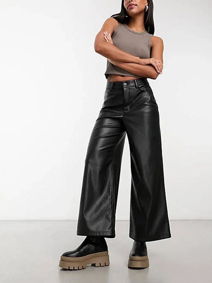 Eleganti pantaloni in pelle a vita alta da uomo di Avenne - stile di lusso per i più esigenti