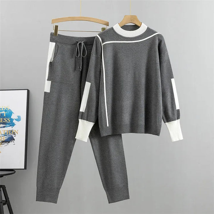 Elegante set invernale da donna CozyKnits 2 pezzi - calore e comfort per le giornate fredde