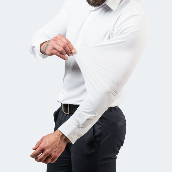 Camicia maschile slim fit elasticizzata per un look impeccabile e comfort ottimale