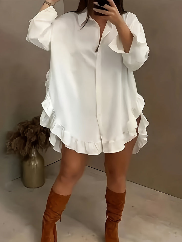 Accappatoio da donna oversize con polsini lunghi e rete sul davanti - boutonnage casual elegante e confortevole