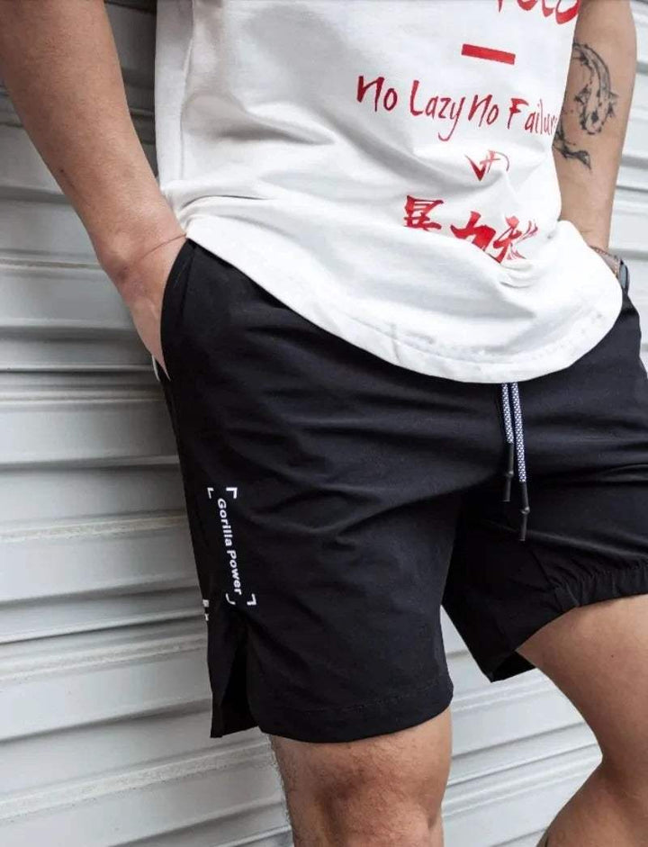 Pantaloncini sportivi lunghi da uomo con vestibilità elastica e coulisse sul fondo - Comfort e stile per tutti i giorni - Au-Genou