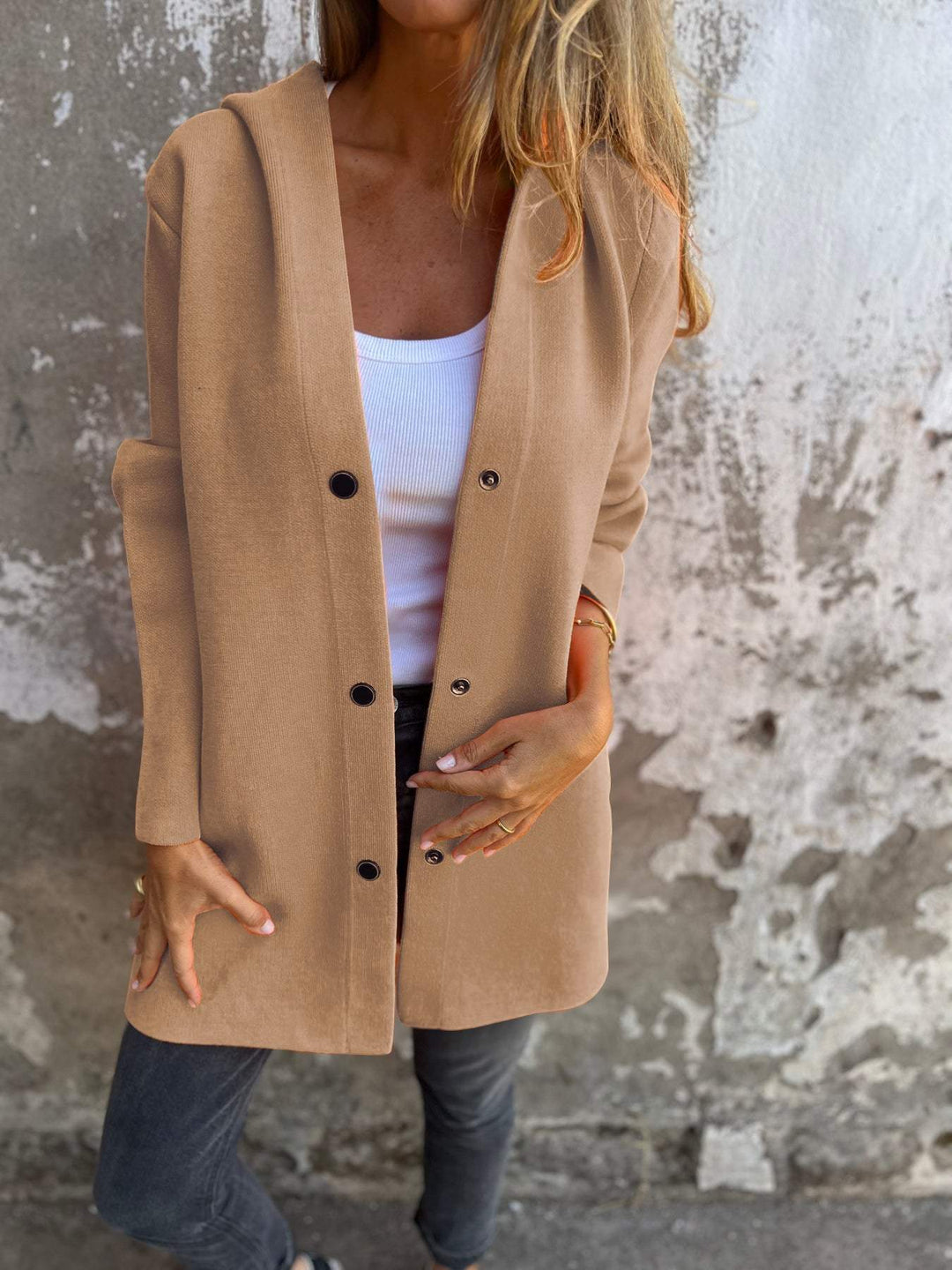 Cappotto con bottoni Élise™ elegante e raffinato per donna