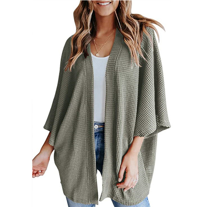 Elegante cardigan da donna con maniche a tre quarti - eleganza e comfort per tutti i giorni