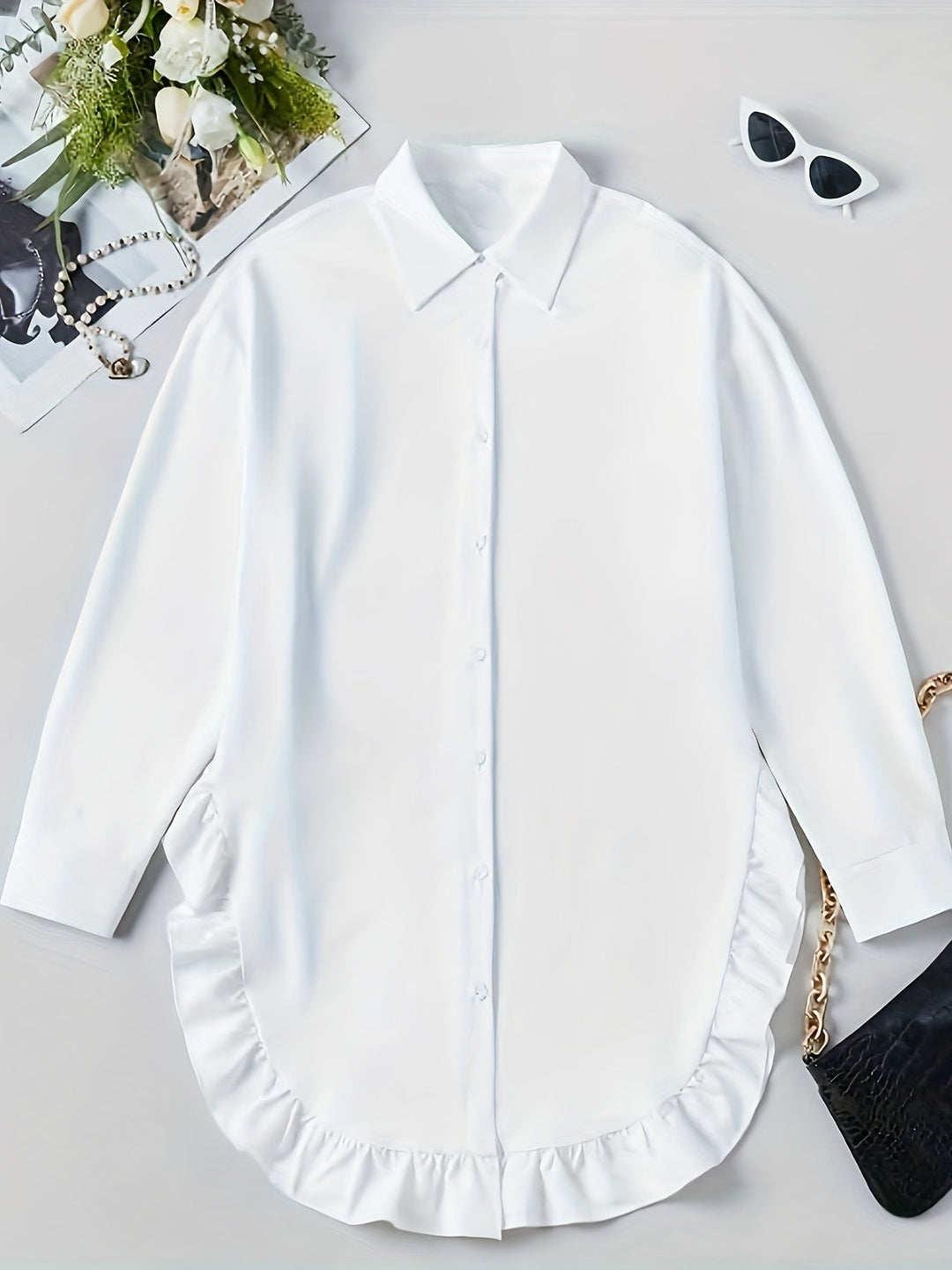 Accappatoio da donna oversize con polsini lunghi e rete sul davanti - boutonnage casual elegante e confortevole