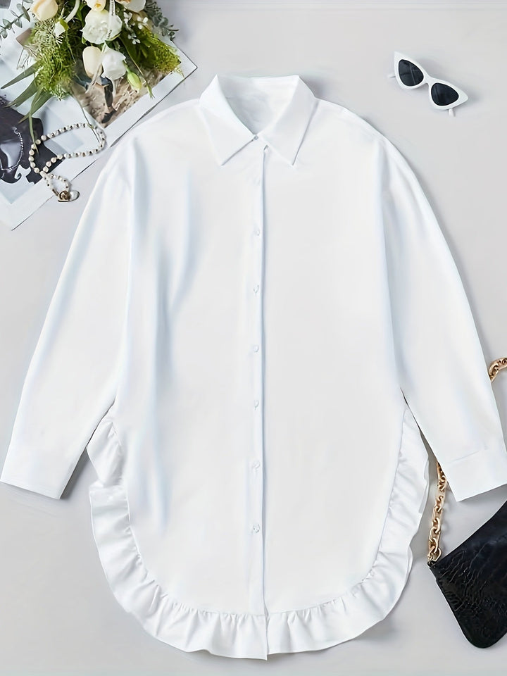 Accappatoio da donna oversize con polsini lunghi e rete sul davanti - boutonnage casual elegante e confortevole