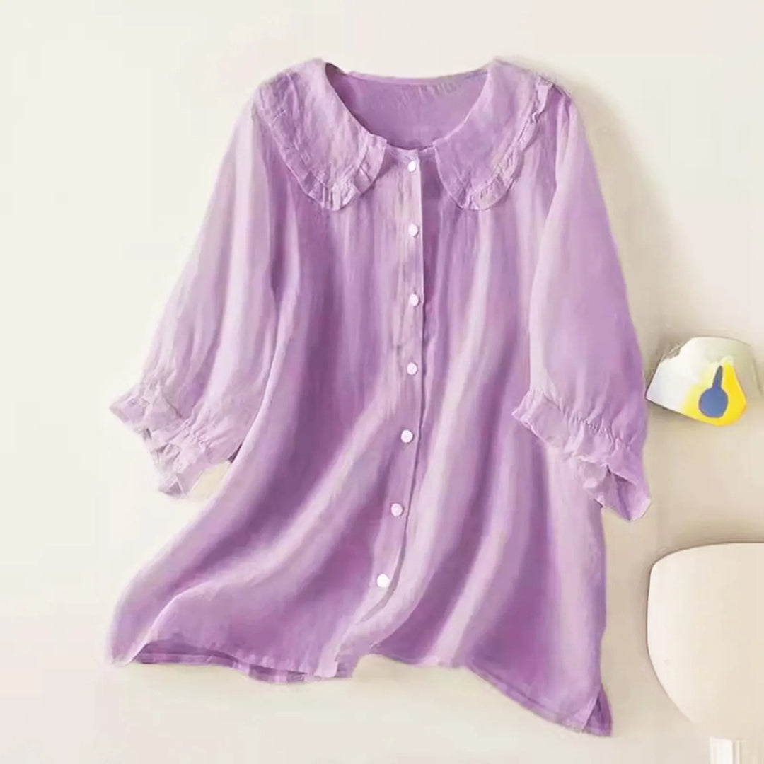 Camicetta da donna elegante con balze decorative
