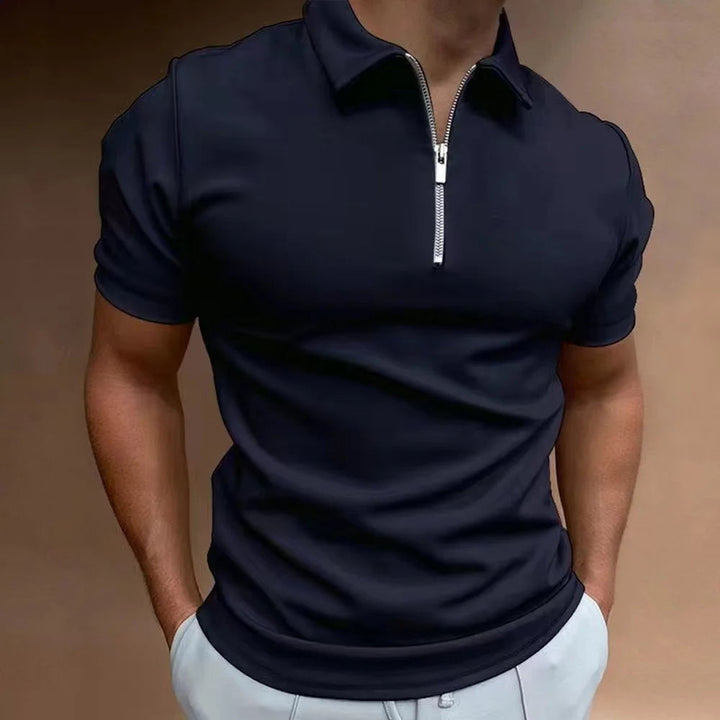 Leonardo - Elegante polo con lussuoso colletto a zip per un look elegante e sofisticato