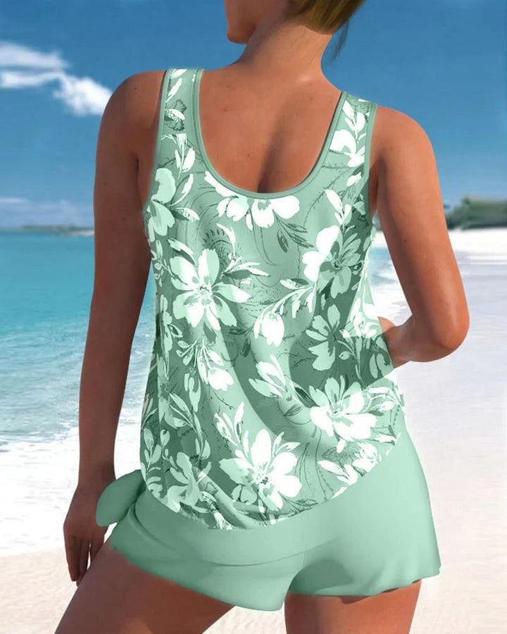 Costume da bagno tankini da donna elegante e confortevole - il due pezzi di tendenza per l'estate