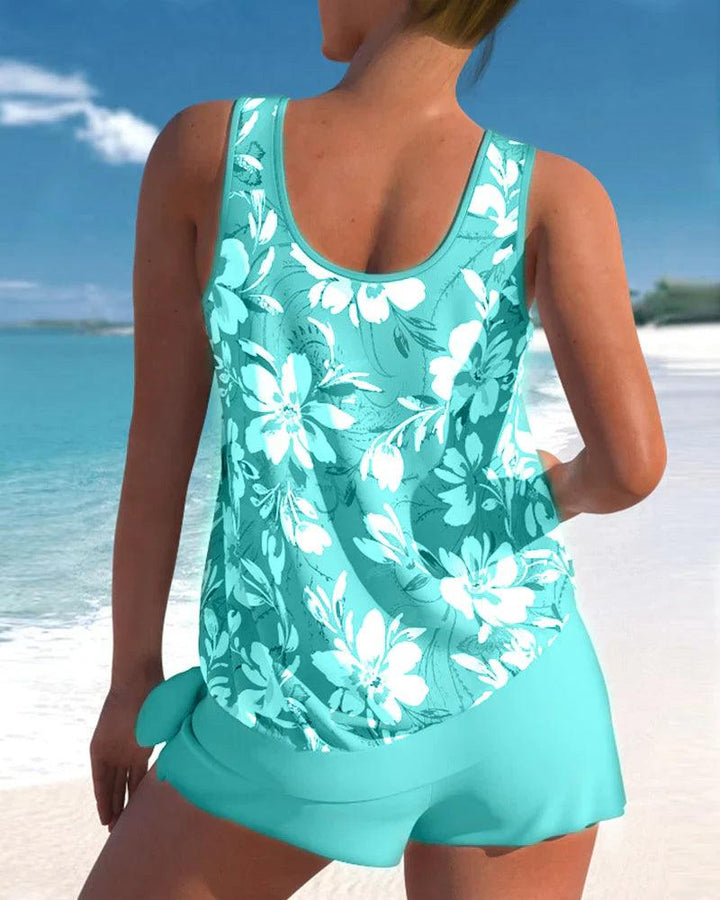 Costume da bagno tankini da donna elegante e confortevole - il due pezzi di tendenza per l'estate
