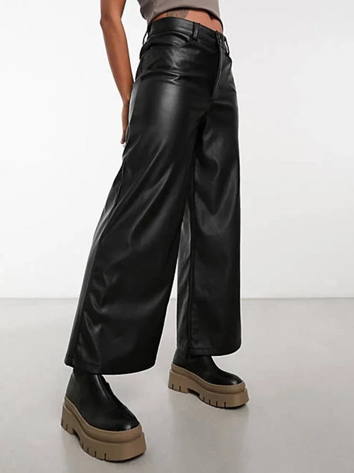 Eleganti pantaloni in pelle a vita alta da uomo di Avenne - stile di lusso per i più esigenti