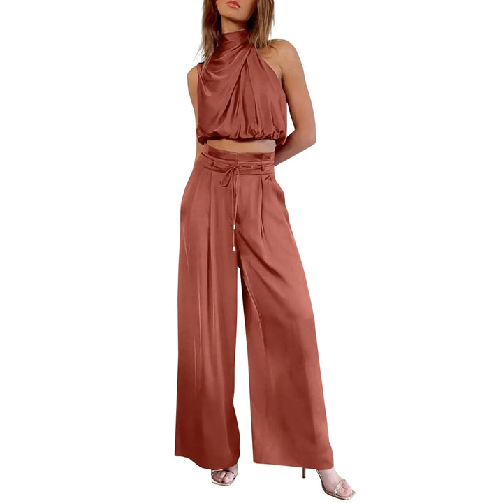 Liora - Elegante set estivo a 2 pezzi con top alla moda e comodi pantaloni a gamba larga