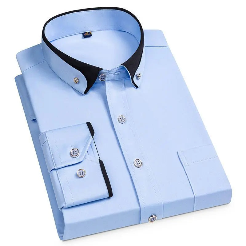 Elegante camicia da lavoro senza ferro con comoda vestibilità elasticizzata per comfort e stile