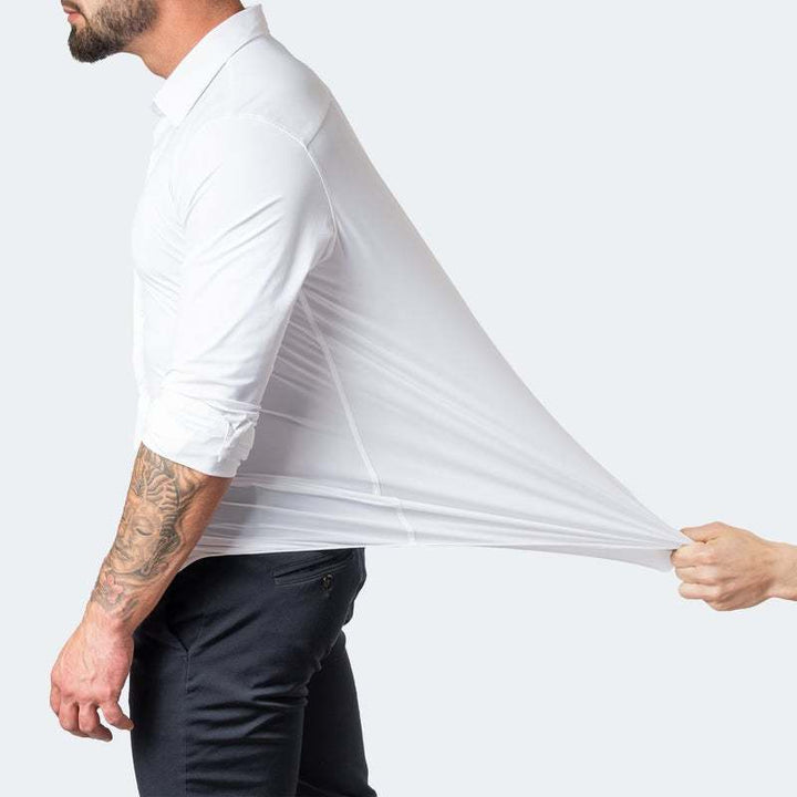 Camicia maschile slim fit elasticizzata per un look impeccabile e comfort ottimale
