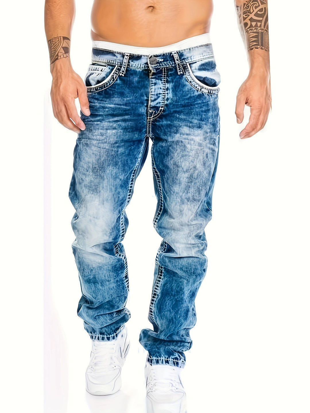 Jeans Rugged Twisted Punk da uomo - abbigliamento elegante e resistente per ogni occasione