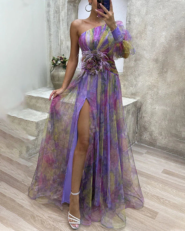 Elegante maxi abito da spiaggia da donna con stampa Tie-Dye di tendenza