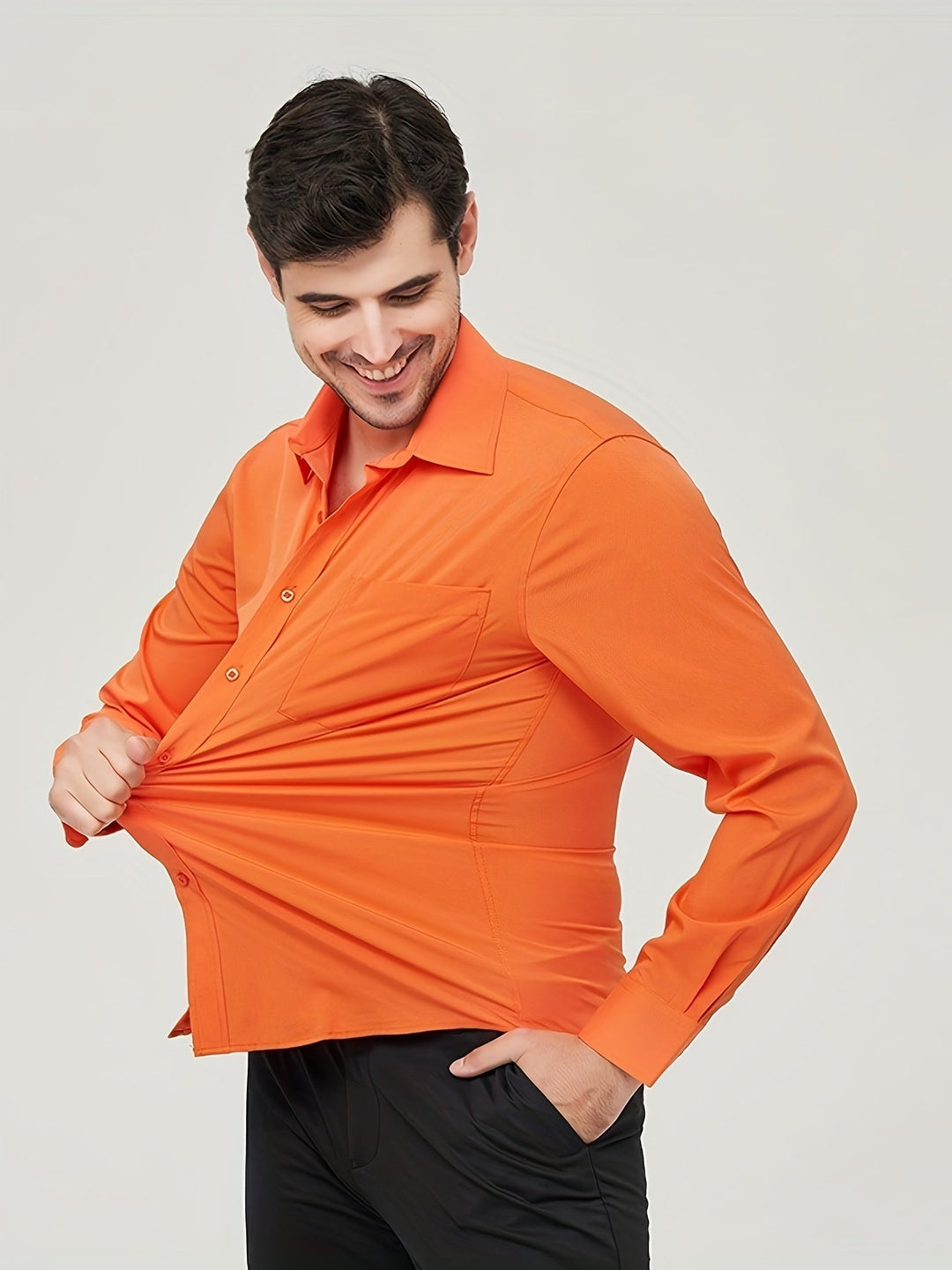 Elegante gilet da uomo in tessuto di cotone traspirante - taglio moderno e manica lunga con bottoni