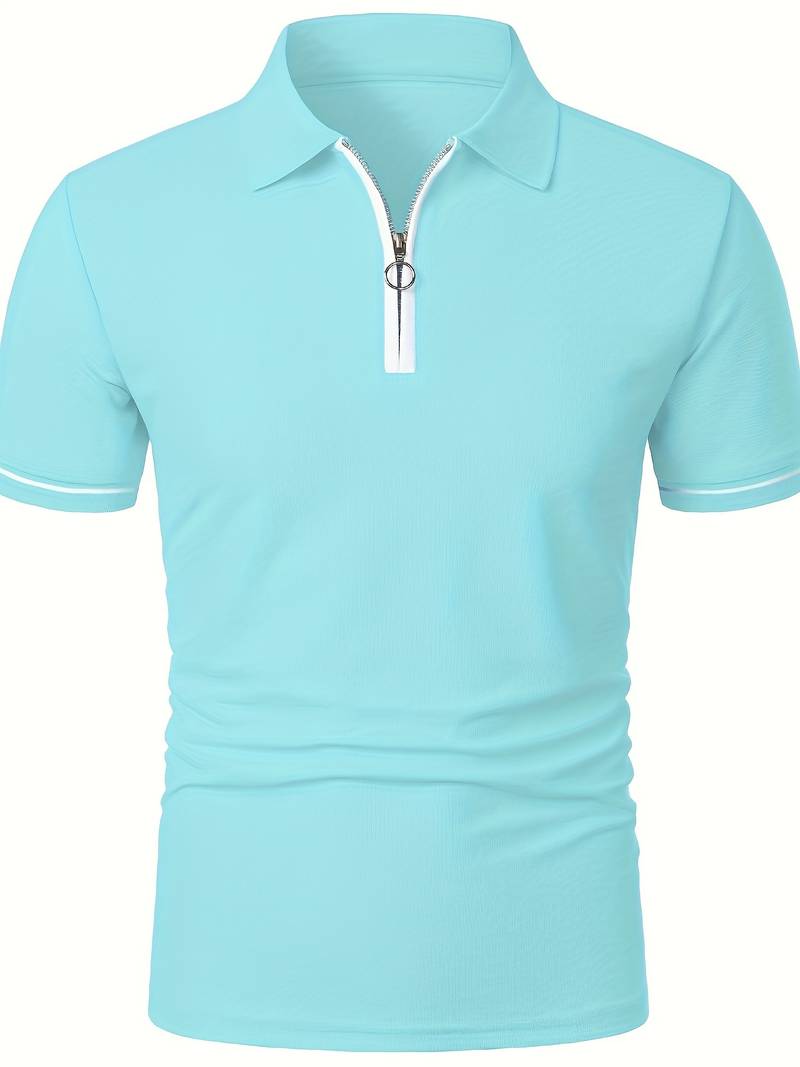 Camisas Polos para Hombre de Ajuste Delgado con Manga Corta y Detalle de Contraste Elegante, Perfectas para un Estilo Moderno y Sofisticado