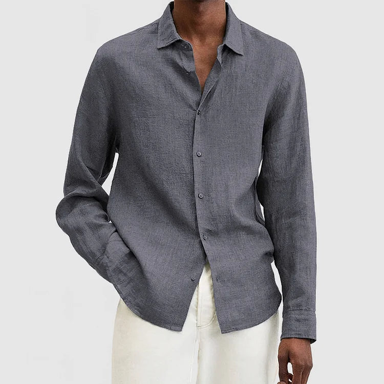 Gilet da uomo a maniche lunghe in morbido tessuto di cotone con bottoni - Stile casual, disinvolto e vestibilità comoda