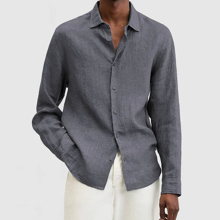 Gilet da uomo a maniche lunghe in morbido tessuto di cotone con bottoni - Stile casual, disinvolto e vestibilità comoda