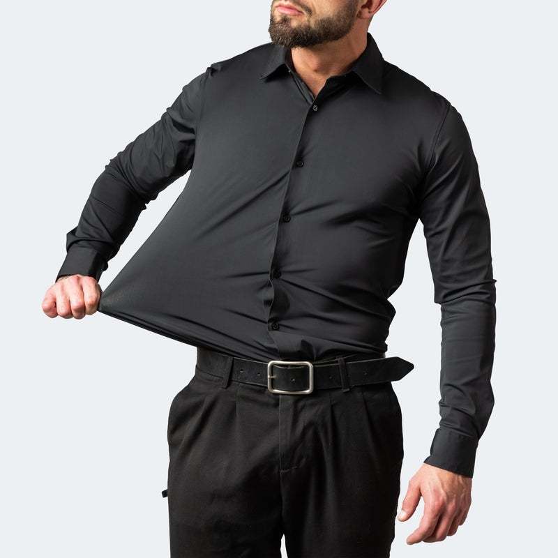 Camicia maschile slim fit elasticizzata per un look impeccabile e comfort ottimale