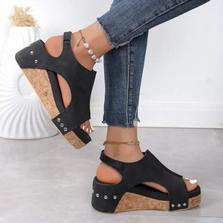 Caela - Sandali estivi alla moda con plateau e punta aperta per un comfort eccezionale e un look elegante