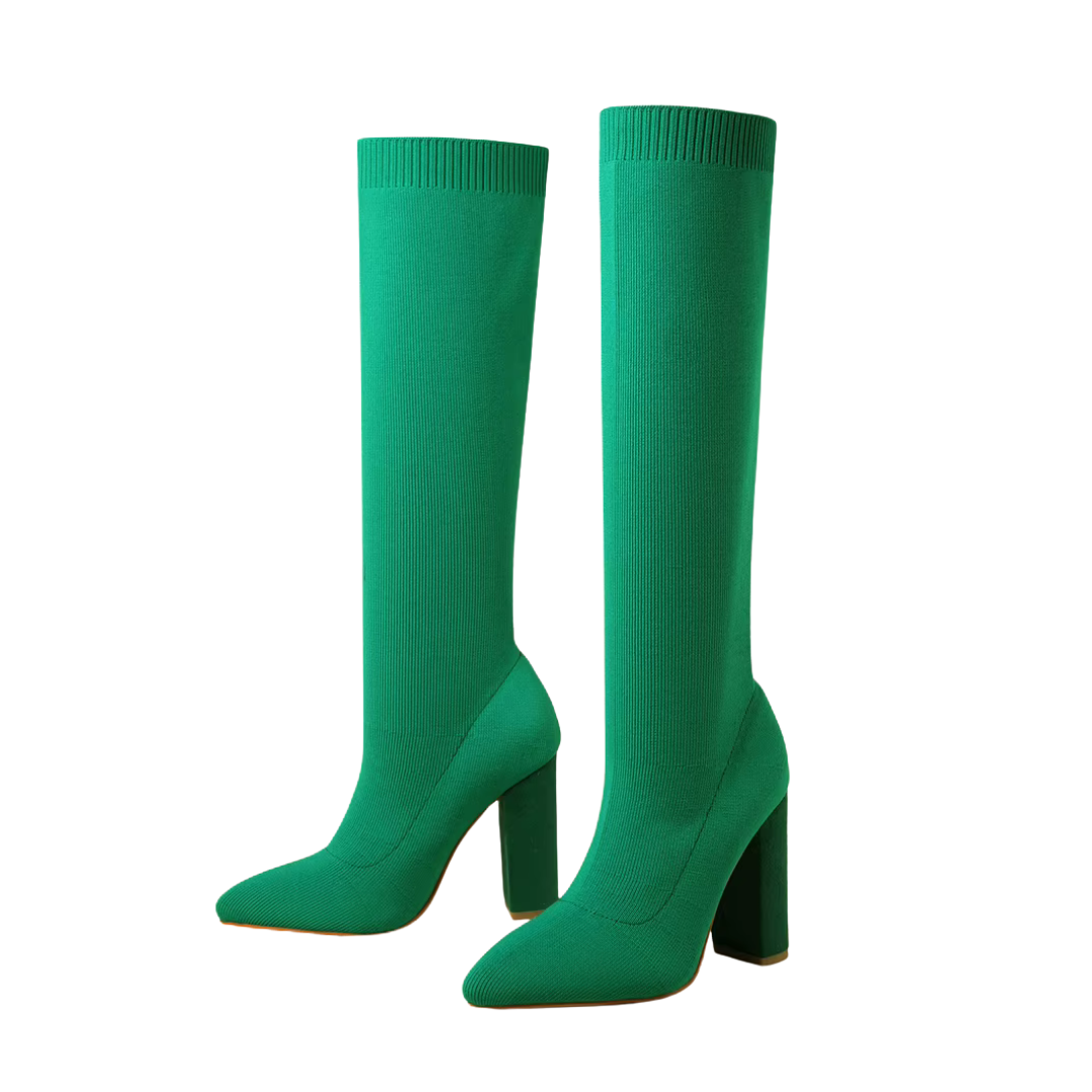 Liyke - Sexy ed eleganti stivali al ginocchio da donna con elastico per uno stile unico