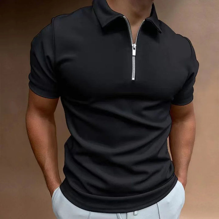 Leonardo - Elegante polo con lussuoso colletto a zip per un look elegante e sofisticato