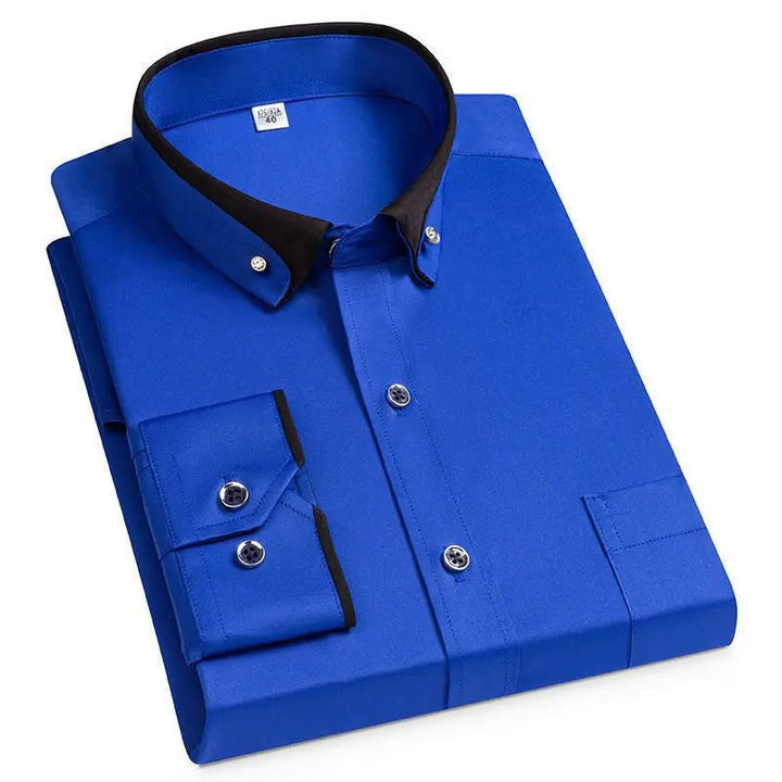 Elegante camicia da lavoro senza ferro con comoda vestibilità elasticizzata per comfort e stile