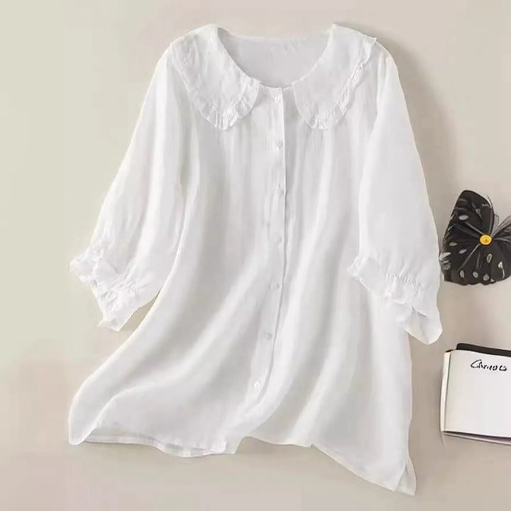 Camicetta da donna elegante con balze decorative
