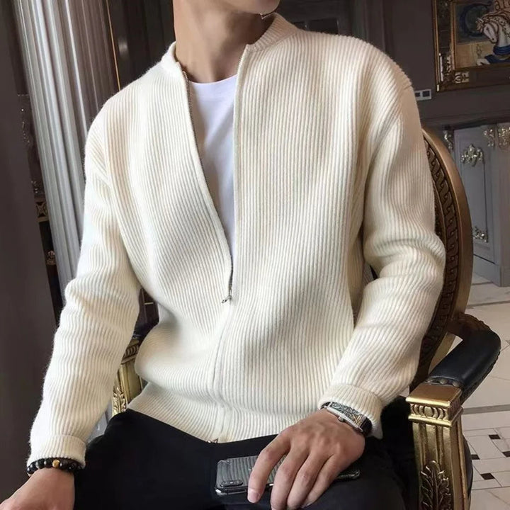 Elegante cardigan da uomo in maglia con zip comfort - abbigliamento elegante e sofisticato per ogni occasione