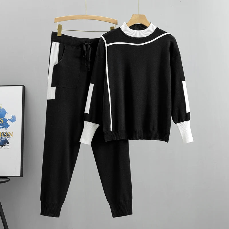 Elegante set invernale da donna CozyKnits 2 pezzi - calore e comfort per le giornate fredde