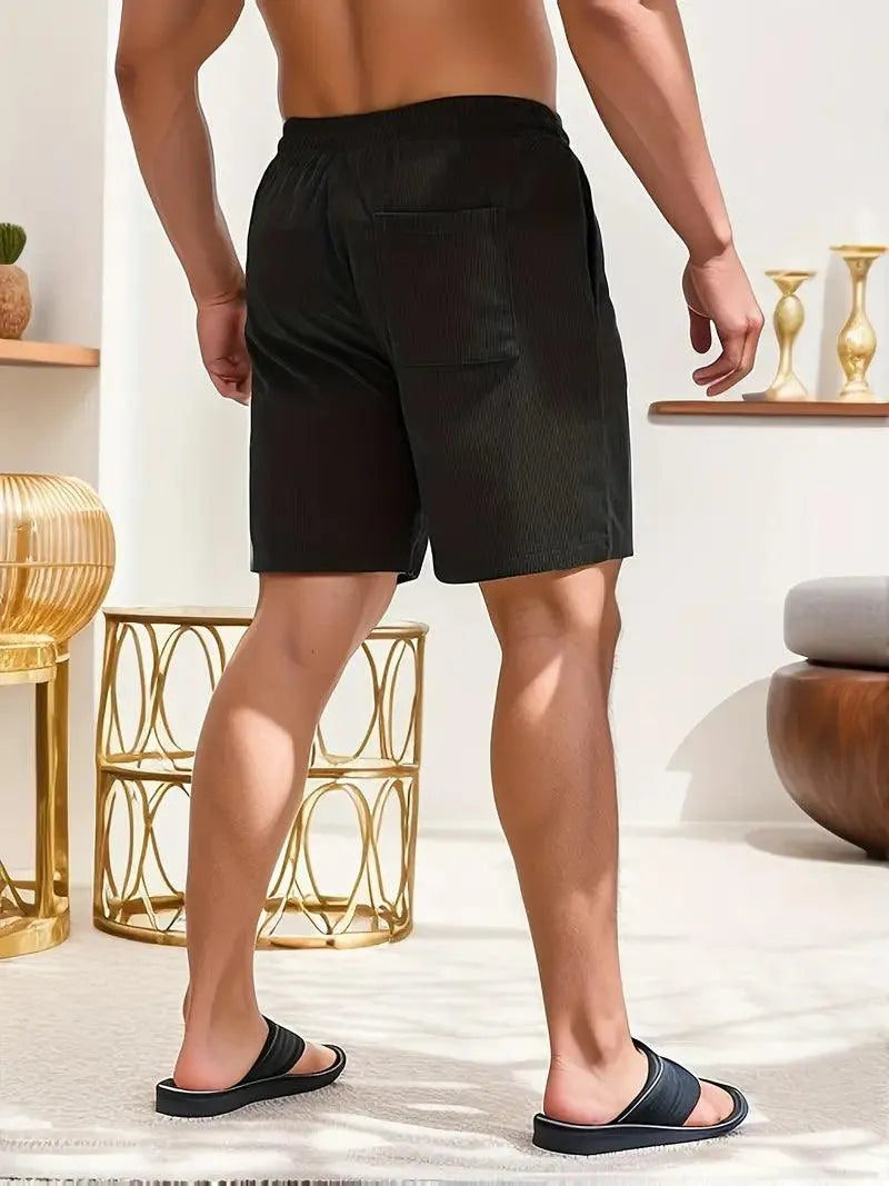 Pantaloncini corti da uomo - Tissu Léger et Respirant avec Taille Élastique à Cordons de Serrage