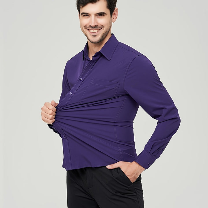 Elegante gilet da uomo in tessuto di cotone traspirante - taglio moderno e manica lunga con bottoni
