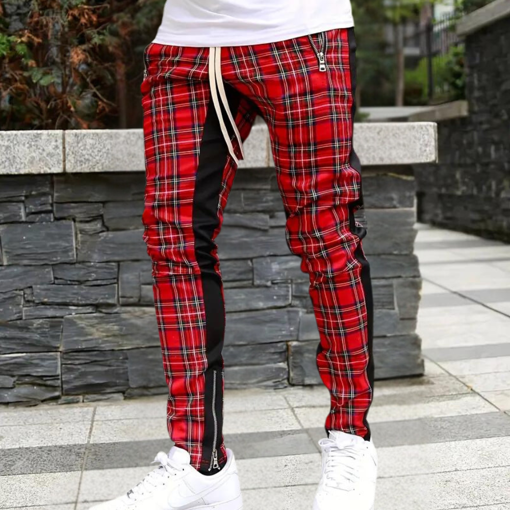 Pantaloni da uomo alla moda con motivo a quadri di tendenza
