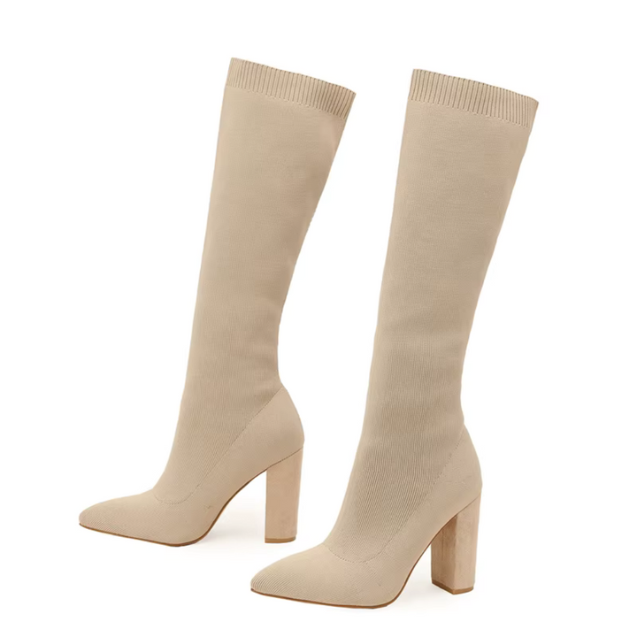 Liyke - Sexy ed eleganti stivali al ginocchio da donna con elastico per uno stile unico