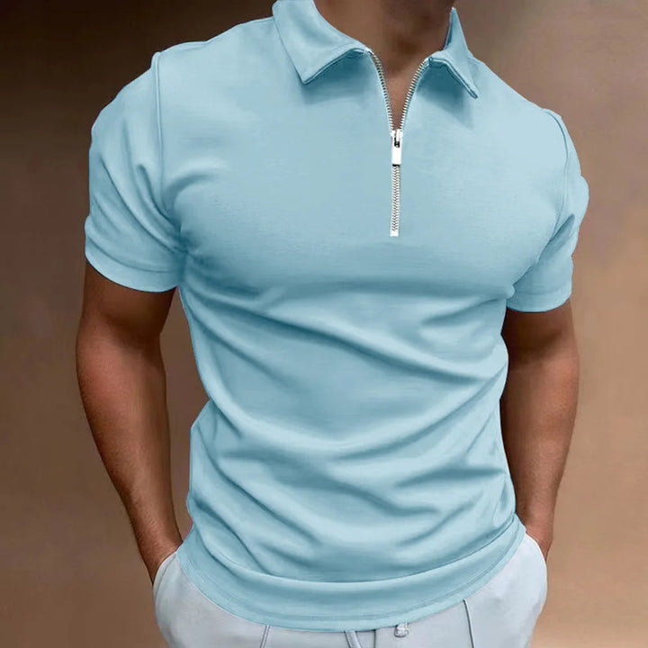 Leonardo - Elegante polo con lussuoso colletto a zip per un look elegante e sofisticato