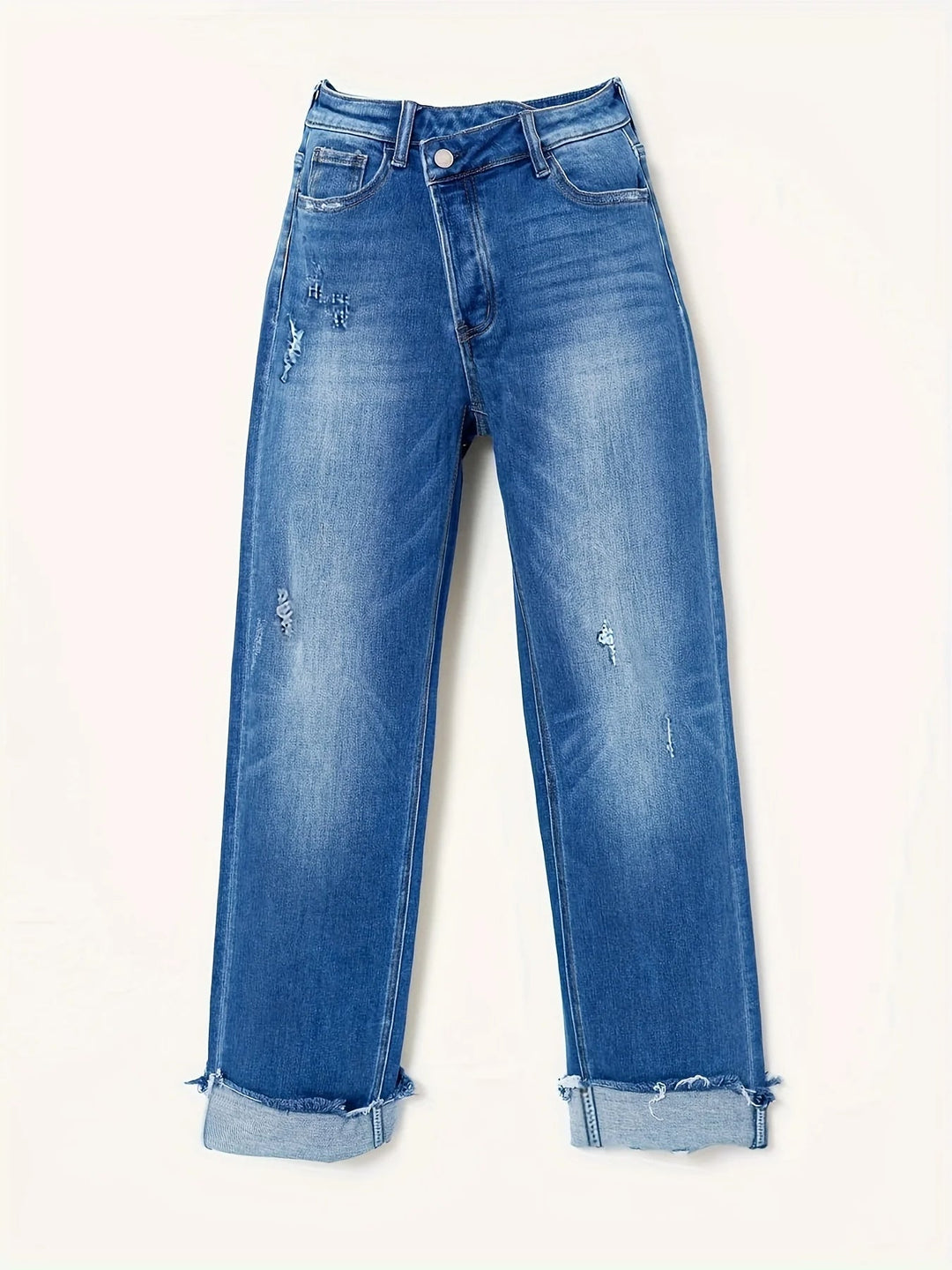 Delilah - Jeans asimmetrici da donna con taglio dritto e alla moda