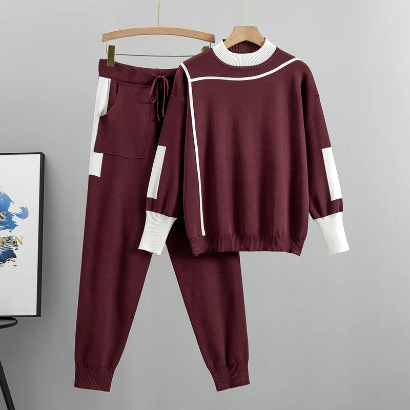 Elegante set invernale da donna CozyKnits 2 pezzi - calore e comfort per le giornate fredde