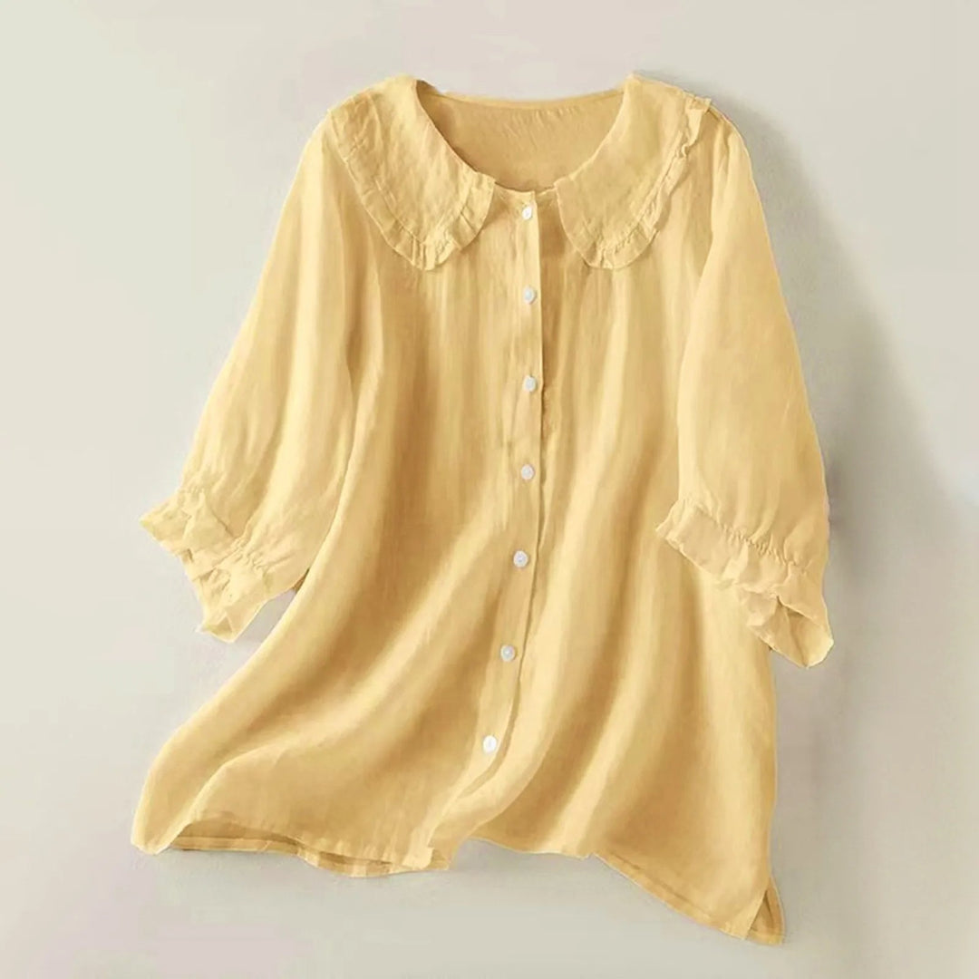 Camicetta da donna elegante con balze decorative