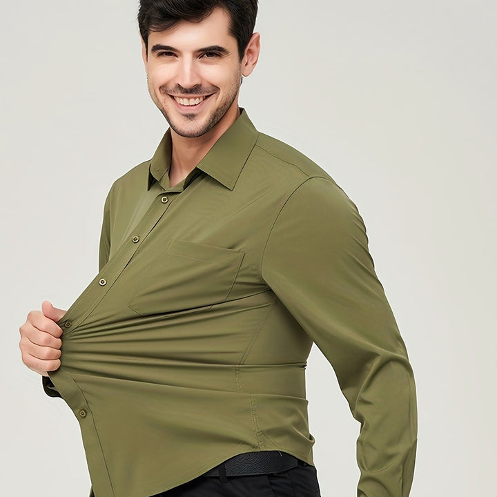Elegante gilet da uomo in tessuto di cotone traspirante - taglio moderno e manica lunga con bottoni