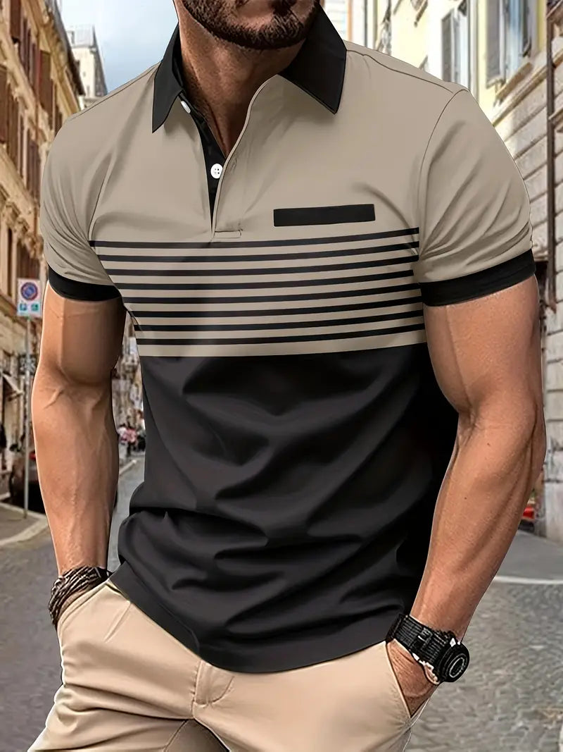 Polo elegante da uomo slim fit con cintura - maniche corte, look casual ed elegante