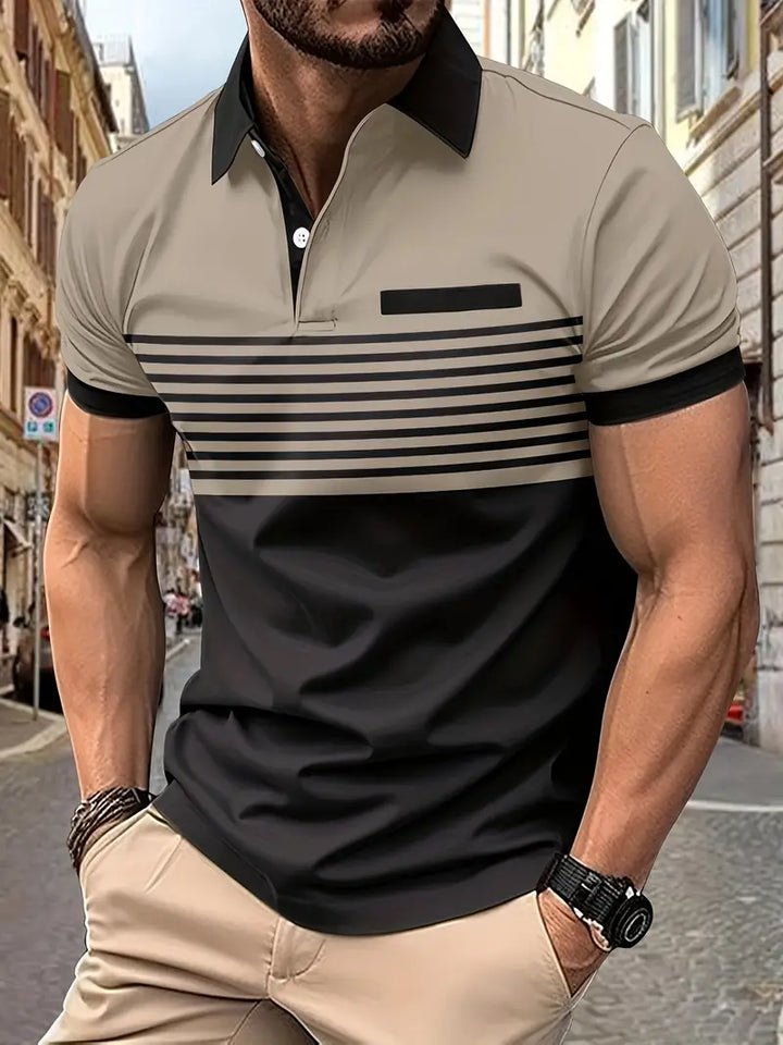 Polo elegante da uomo slim fit con cintura - maniche corte, look casual ed elegante