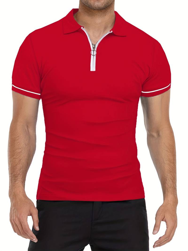 Camisas Polos para Hombre de Ajuste Delgado con Manga Corta y Detalle de Contraste Elegante, Perfectas para un Estilo Moderno y Sofisticado
