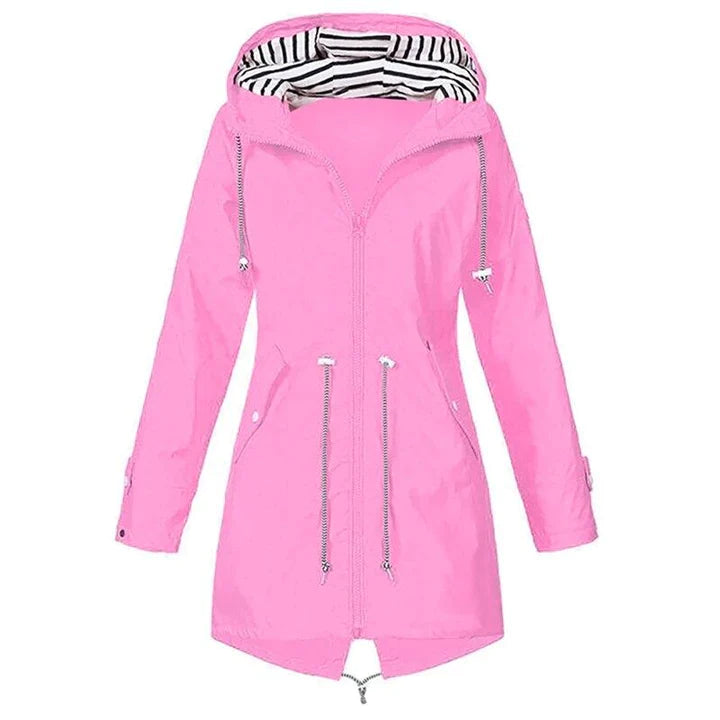 GENZINA - Elegante cappotto lungo impermeabile per un look elegante e una protezione affidabile dalla pioggia
