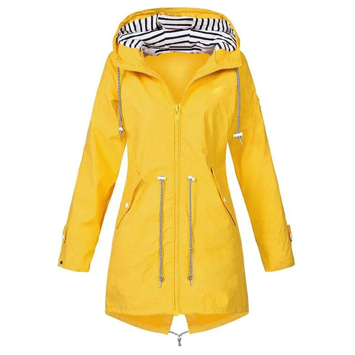 GENZINA - Elegante cappotto lungo impermeabile per un look elegante e una protezione affidabile dalla pioggia