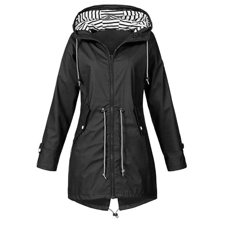 GENZINA - Elegante cappotto lungo impermeabile per un look elegante e una protezione affidabile dalla pioggia