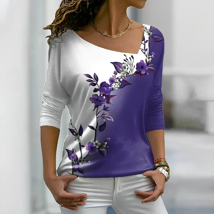 Eleganti camicie da donna con polsini floreali e righe a contrasto - un look elegante e alla moda