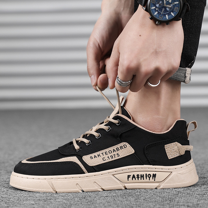 Esclusive scarpe sportive da uomo in tela con finiture uniche realizzate a mano