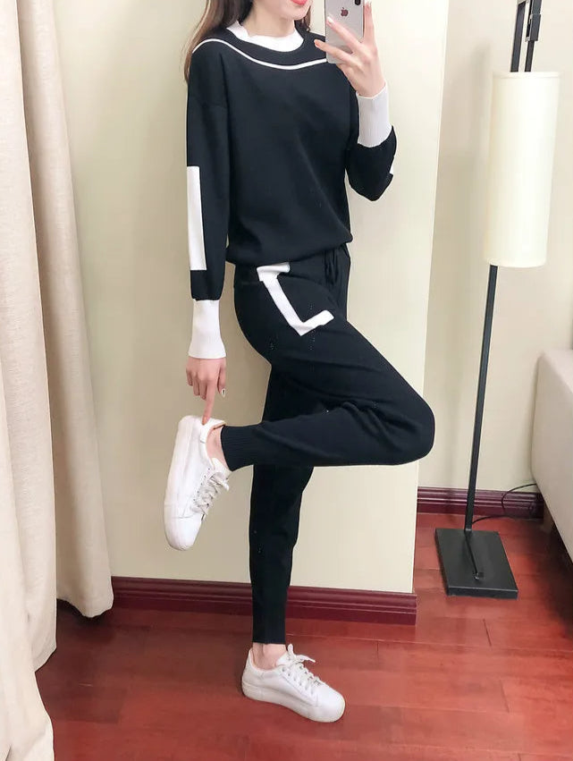 Elegante set invernale da donna CozyKnits 2 pezzi - calore e comfort per le giornate fredde